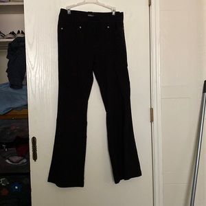 Stretchy black with red strips slacks
